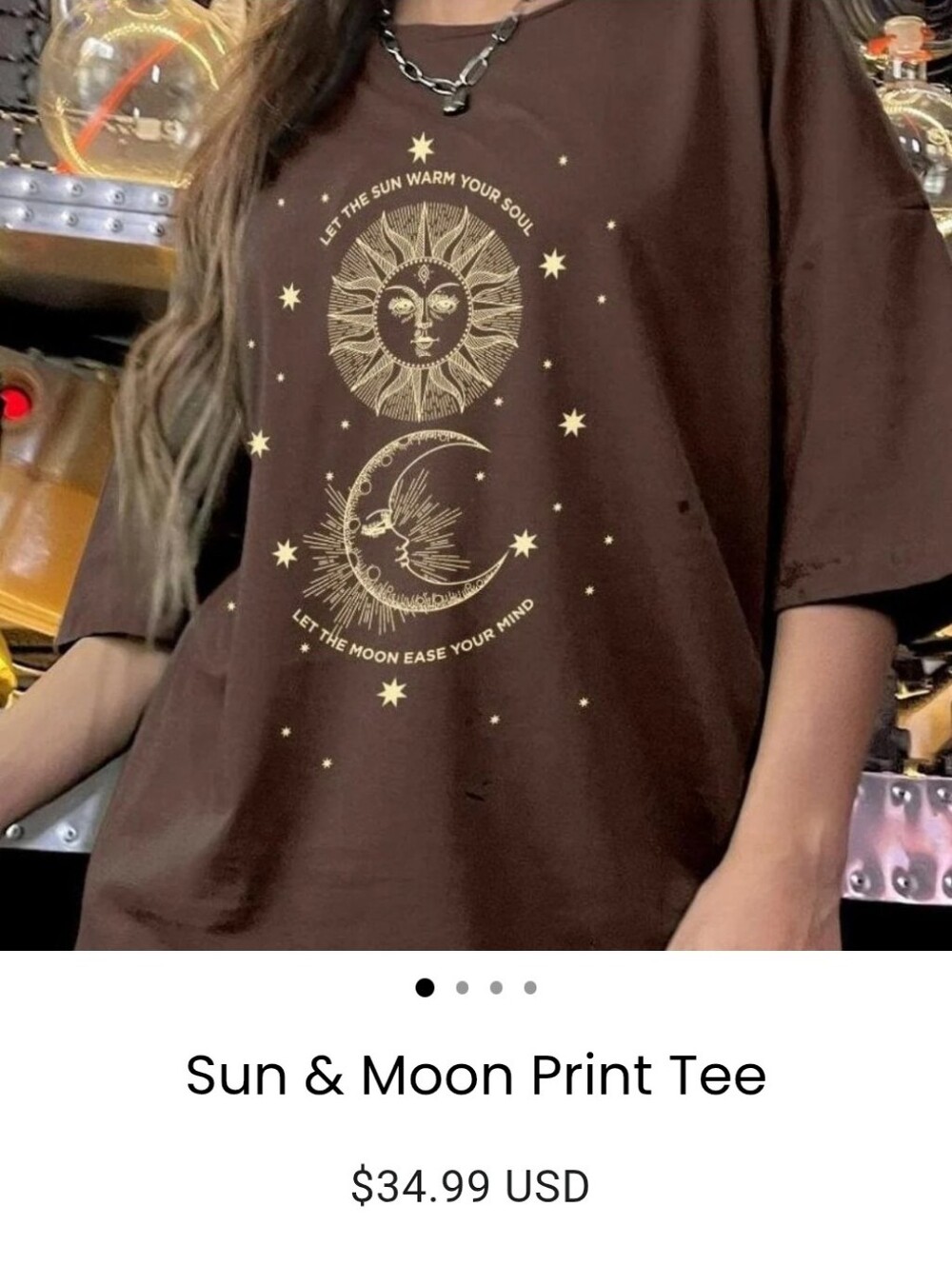 Wicked AF Sun & Moon Print Tee- XL